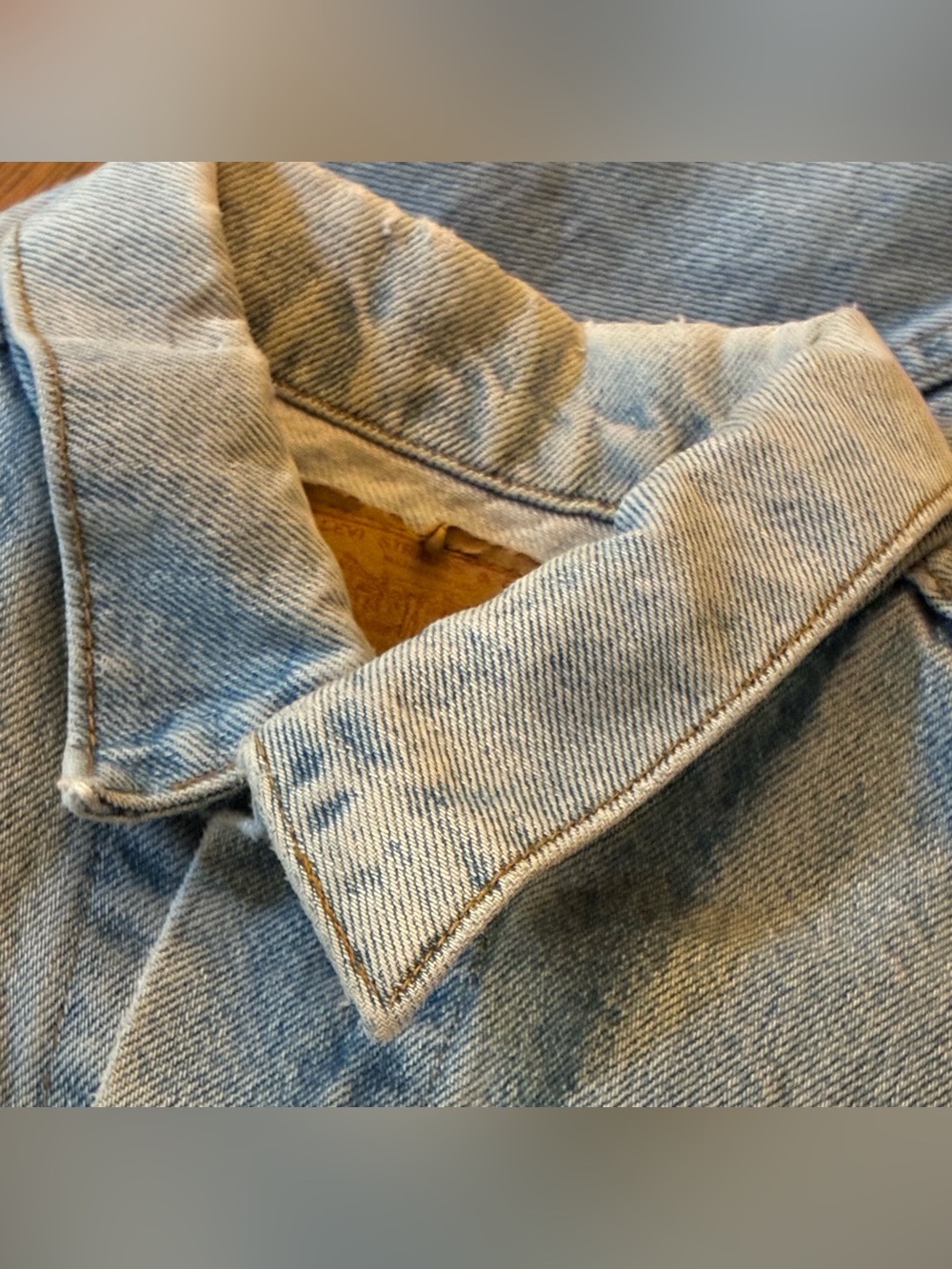 Vintage 80s Levi’s 70506 USA Denim Trucker Jacket Approx Size 40 M Distressed - Picture 14 of 15